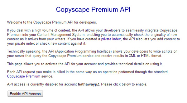 Copyscape Premium API