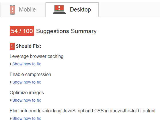 PageSpeed Suggestions